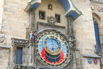 Fototapeta na wymiar Procession of the Apostles in the Astronomical Clock in Old Town Prague, Czech Republic