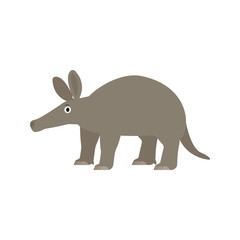 Aardvark icon in flat style, african animal vector illustration