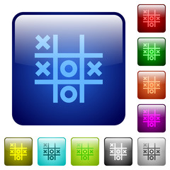 Tic tac toe game color square buttons