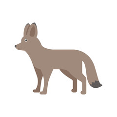 Fox icon in flat style, african animal vector illustration