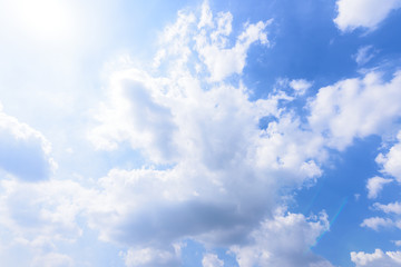 The nature of blue sky with cloud in the morning.