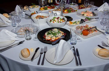 beautifully served dinner table for friends for anniversary