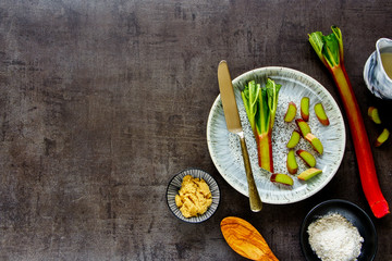 Cooking rhubarb cake