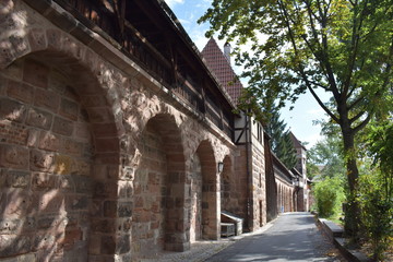 Fototapeta na wymiar Old city wall in Nürnberg