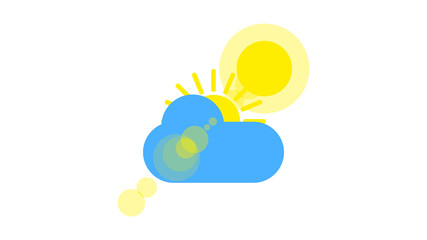 Sunny weather sign icon on white background. Yellow sun illustration