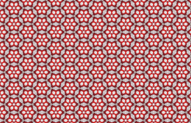 Red White Hexagon Abstract Pattern Design