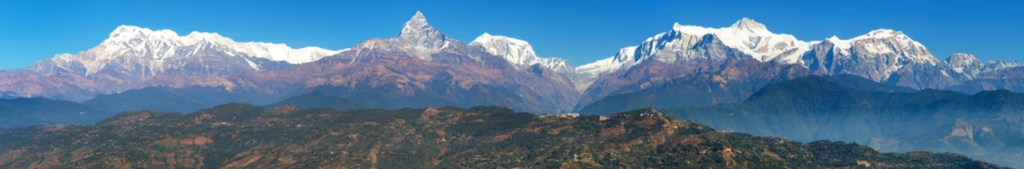 Verduisterende rolgordijnen Annapurna Mount Annapurna range, Nepal Himalayas mountains