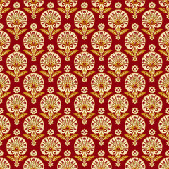 Seamless patterns with various whimsical flowers. Suzani tribal style. Swatches are included in file. 