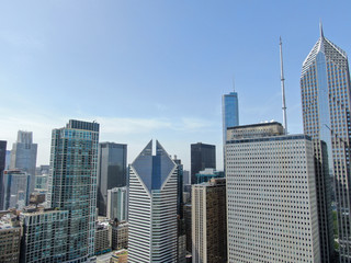 Fototapeta na wymiar Beautiful aerial view of the Chicago Buildings