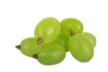 heap of green grapes isolated on white background