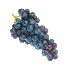 bunch of blue grapes isolated on white