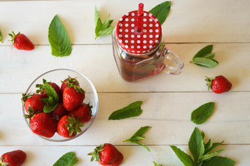 drink with strawberries