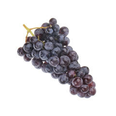 bunch of blue grapes isolated on white