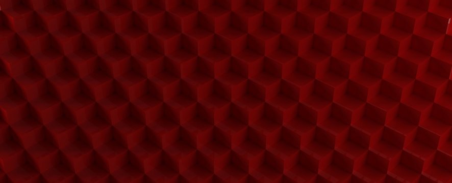 Render de estudio con cubos en 3d. Fondo de escalones coloridos con degradado