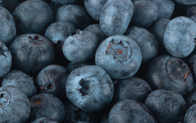 heap of blueberries background. top view