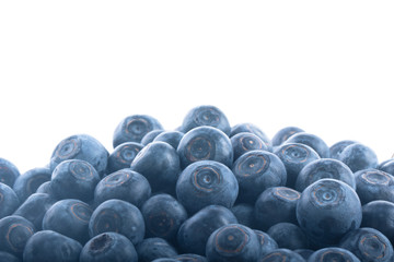 heap of blueberries isolated on white