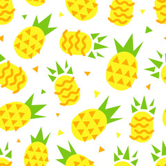 Pineapple seamless pattern. Tropical background.