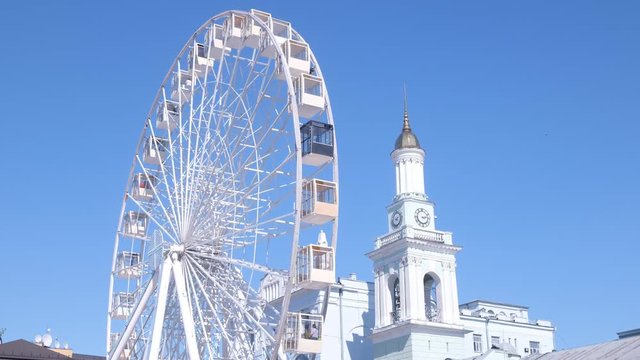  ferris wheel in historical center european city