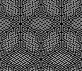 Abstract geometric pattern. A seamless vector background. White and black ornament. Graphic modern pattern. Simple lattice graphic design