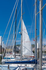 Obraz premium Le Havre, France - 05 30 2019: The harbor. Joinville Cove