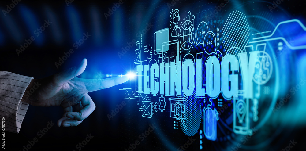 Poster Cyber security and data protection. Businessman touching protecting business and financial data with virtual network connection. Innovation technology develop smart solution from digital attack
