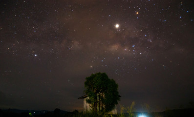Milky way taken at a rural place in Kota Marudu, Sabah, East Malaysia. Visible noise due to high ISO and wide aperture.