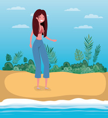 Girl with summer swimwear design