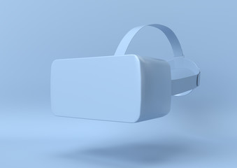 Creative minimal summer idea. Concept blue virtual reality with pastel background. 3d render..