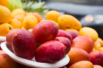 Red and yellow mangoes 