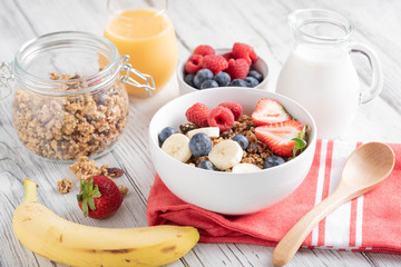 granola and fruit, breakfast image