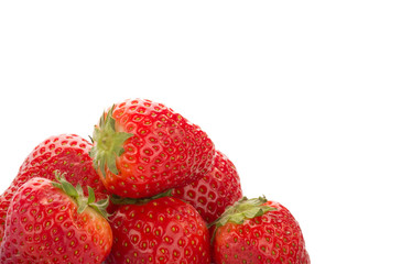 heap of strawberries isolated on white background