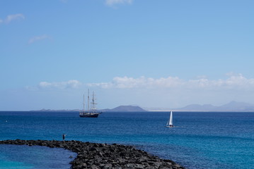 Yacht in blue sea