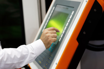 Fototapeta premium control panel of CNC laser cutting machine