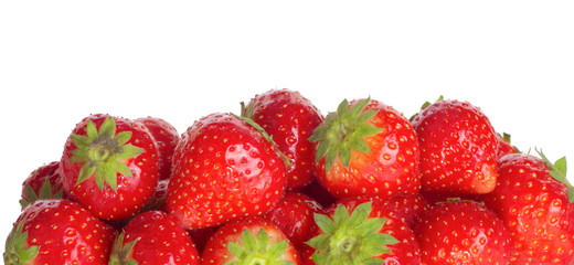 heap of strawberries isolated on white background