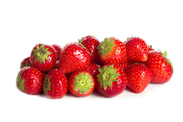 heap of strawberries isolated on white background