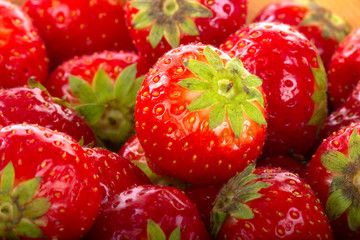 heap of fresh strawberries background