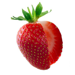 slice of strawberry isolated on white background