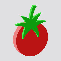 Tomato icon.Isometric and 3D view.