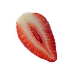 half of strawberrry isolated on white background
