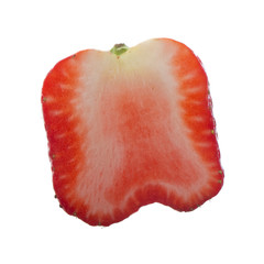 half of strawberrry isolated on white background