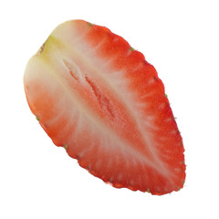 half of strawberrry isolated on white background