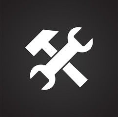 Service related icon on background for graphic and web design. Simple illustration. Internet concept symbol for website button or mobile app.