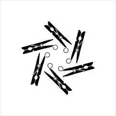 Laundry Clip Icon, Cloth Clip