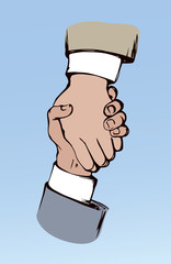 Shake hands. Vector drawing