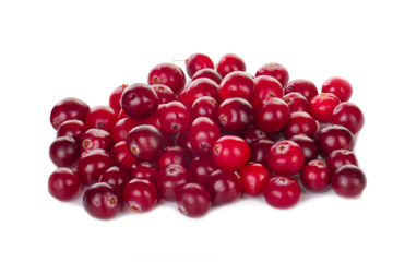 heap of cranberries isolated on white background