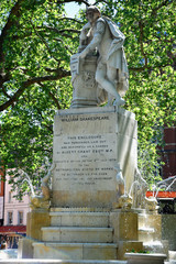 High dynamic range HDR Statue of William Shakespeare built in 1874 in Leicester Square in London, UK