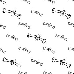 Human Broken Bone, Bone Fracture Seamless Pattern