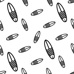 Surfboard Icon Seamless Pattern, Surf Board Icon, Water Sport Icon