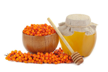 sea buckthorn and honey isolated