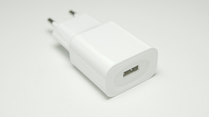 USB charger head/adapter in high quality on white background